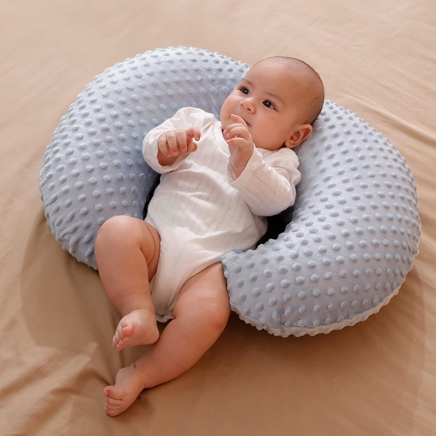 Cojín Lactancia-Almohada de Lactancia Ajustable y Ergonómica-Cojín de Lactancia y Embarazo-Funda Extraíble y Lavable 100% Algodón-Almohada de Apoyo Antireflujo Máximo Confort