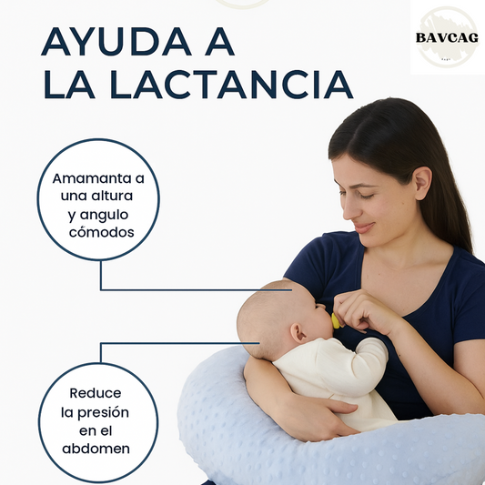 Cojín Lactancia-Almohada de Lactancia Ajustable y Ergonómica-Cojín de Lactancia y Embarazo-Funda Extraíble y Lavable 100% Algodón-Almohada de Apoyo Antireflujo Máximo Confort