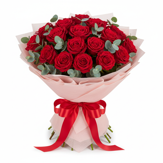 Bouquet rosas fondo blanco