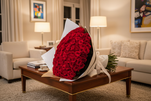 Buchón de rosas en salón